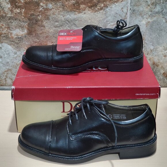 Dexter Mens Dress Shoes Size Archer Captoe Oxford Lace Comfortable Black - Picture 2 of 12
